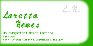 loretta nemes business card